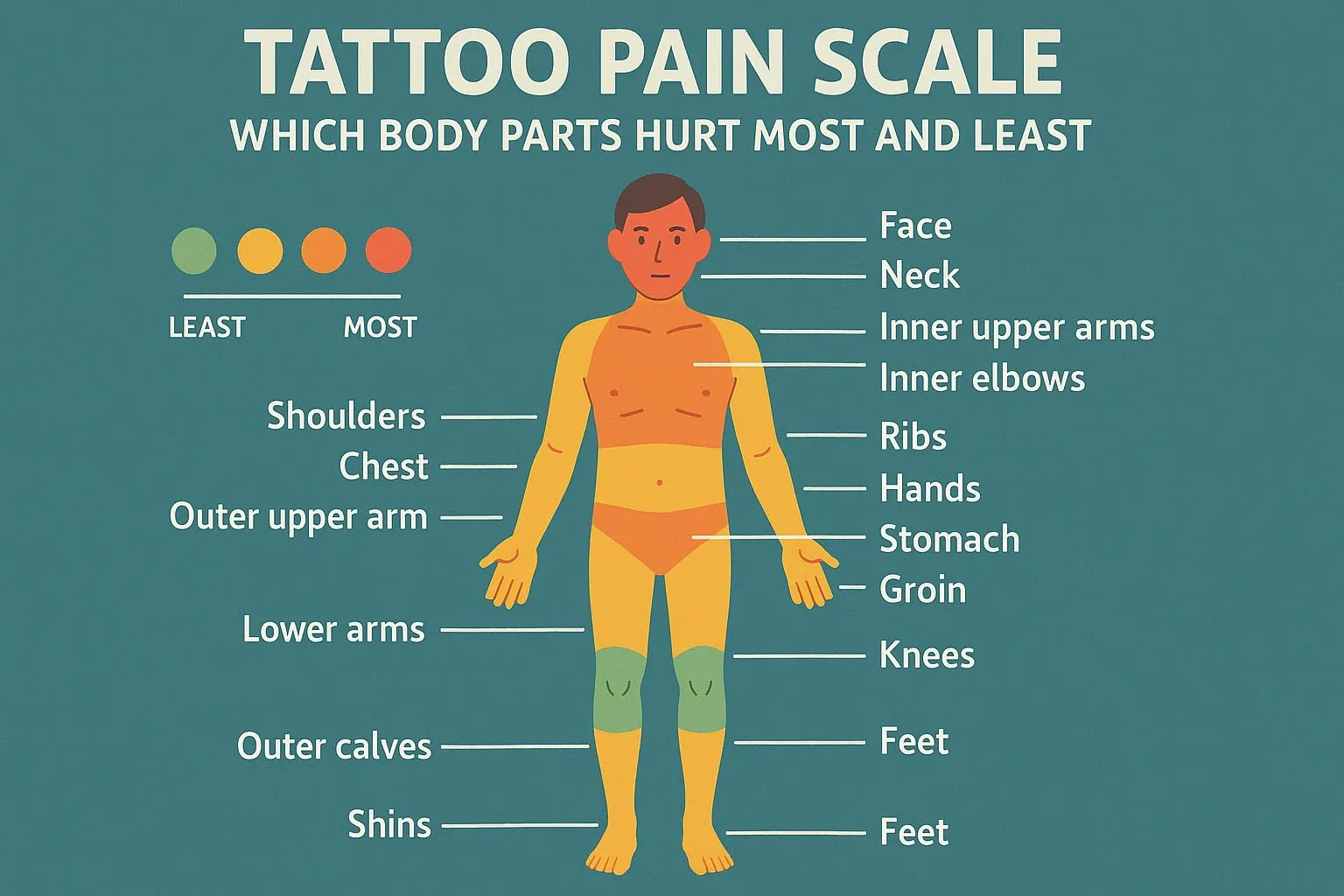 Cover image for "Tattoo Pain Scale: Which Body Parts Hurt Most and Least"